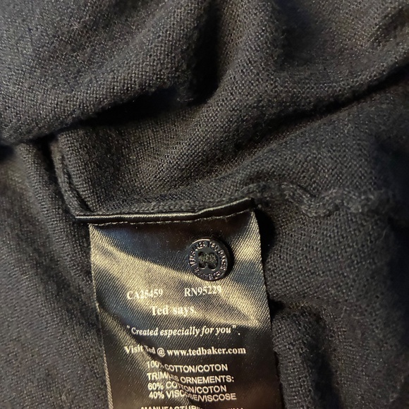 Ted Baker cotton cardigan with black floral button panel - Picture 5 of 10